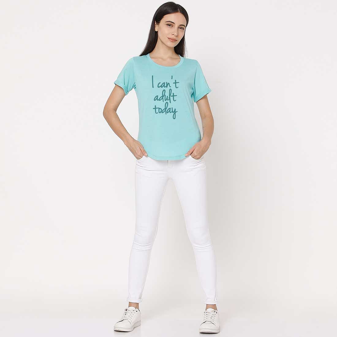 Basic Tshirt For Women  - I Can't Adult Today Nutcase