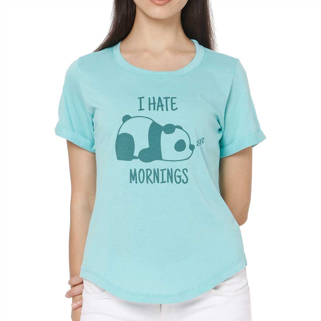 Basic Tshirt For Women  - I Hate Mornings Nutcase