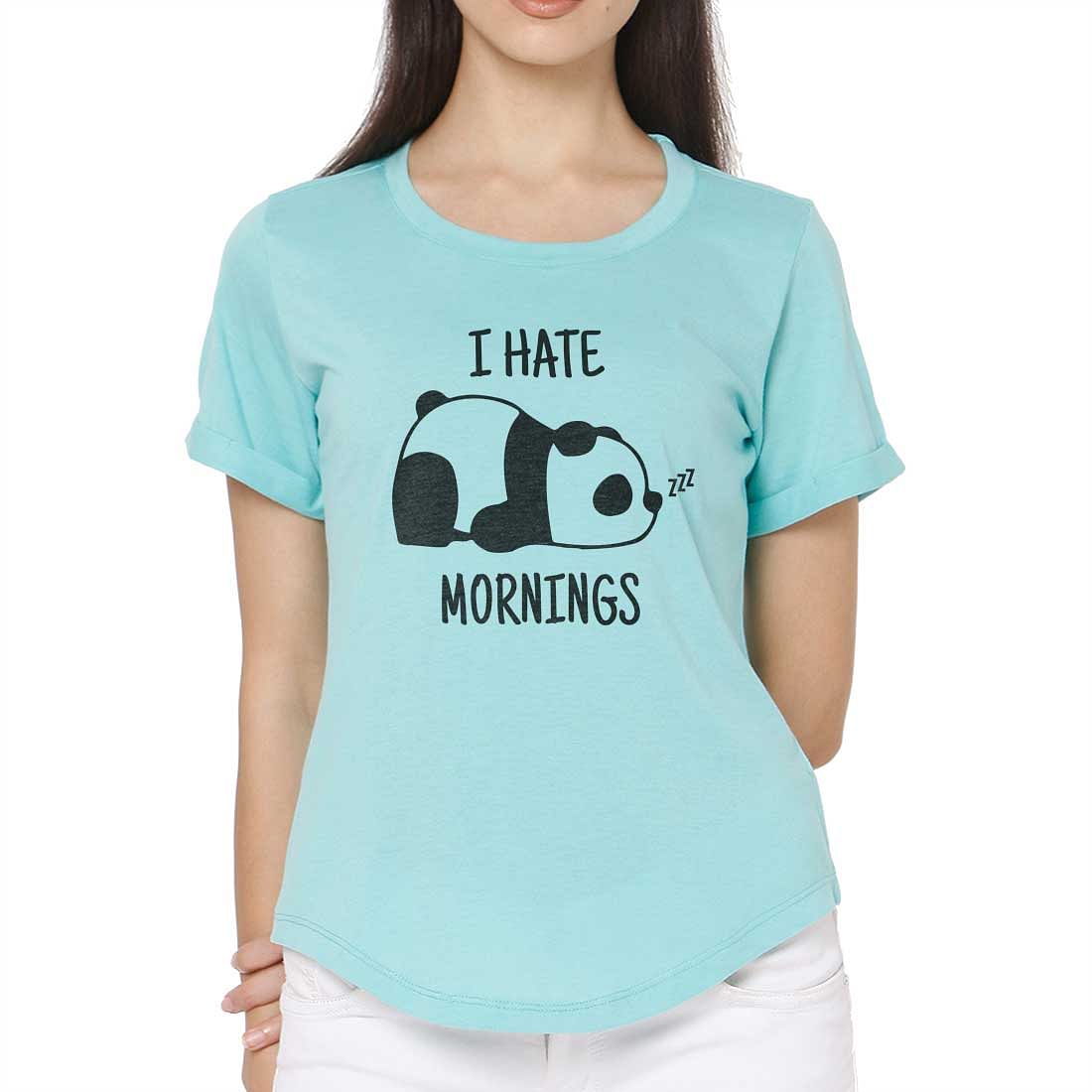 Basic Tshirt For Women  - I Hate Mornings Nutcase