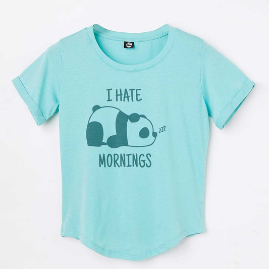 Basic Tshirt For Women  - I Hate Mornings Nutcase