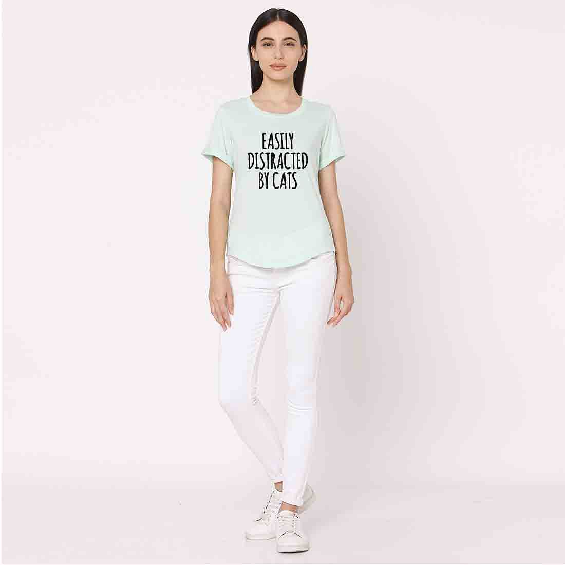 Love Cats T shirt For Girls  - Easily Distracted by Cats Nutcase