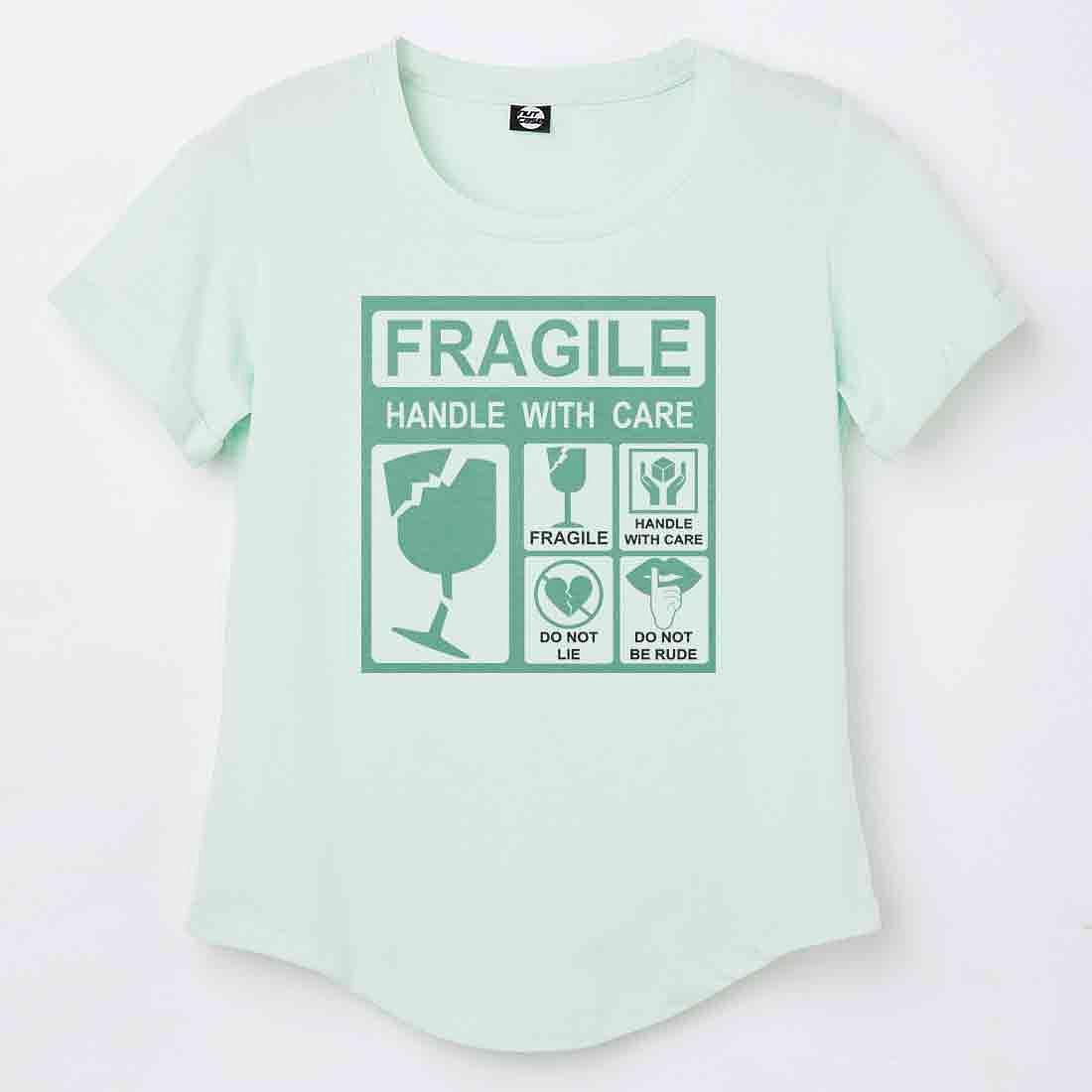 Funny Tshirt For Women  - Fragile - Handle with Care Nutcase