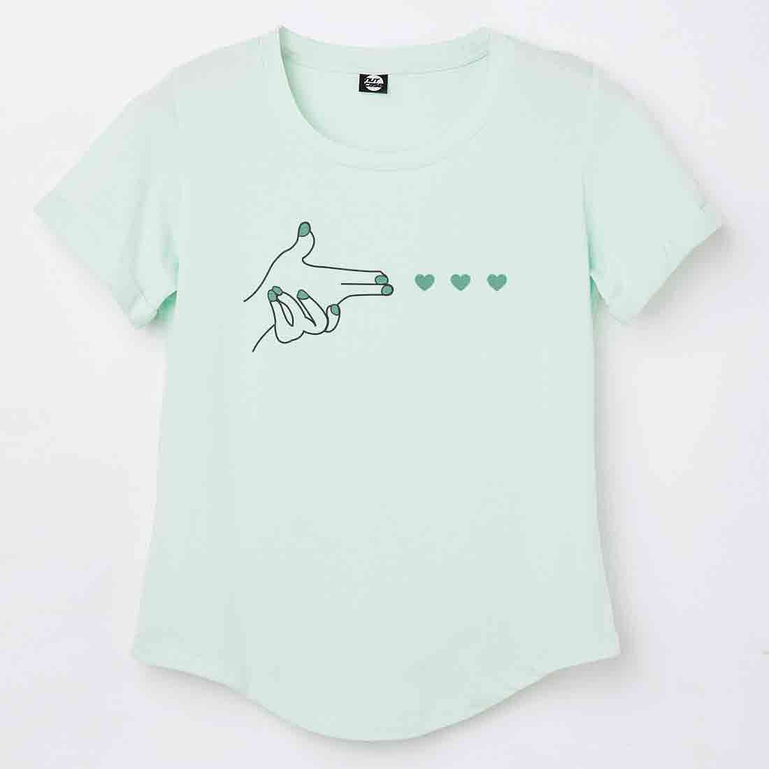 Hand Gun Korean Finger Heart K-pop T Shirt Nutcase