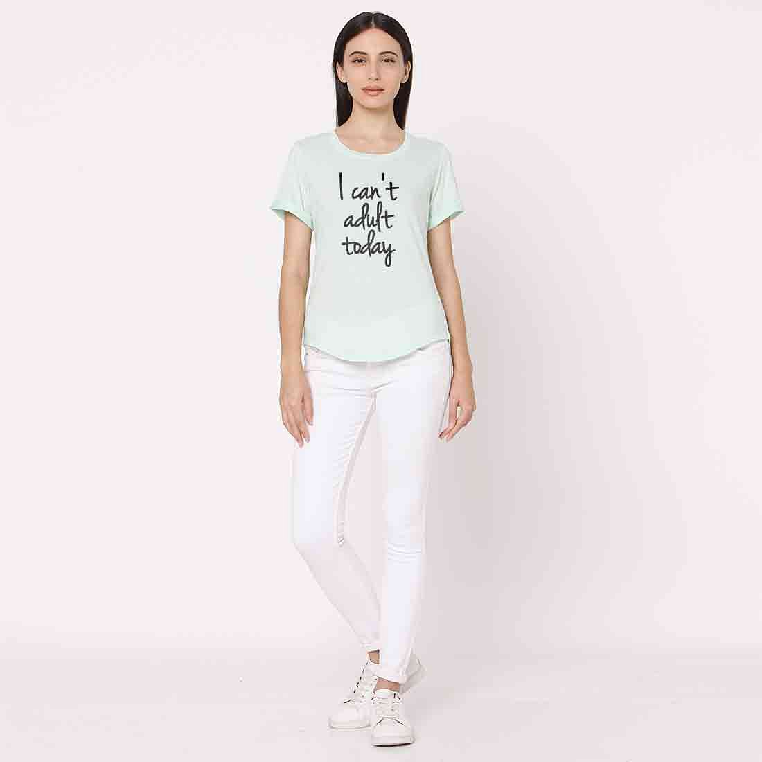 Basic Tshirt For Women  - I Can't Adult Today Nutcase