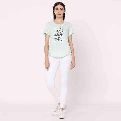 Basic Tshirt For Women  - I Can't Adult Today Nutcase