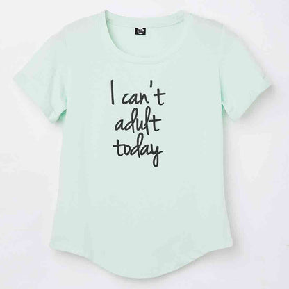 Basic Tshirt For Women  - I Can't Adult Today Nutcase