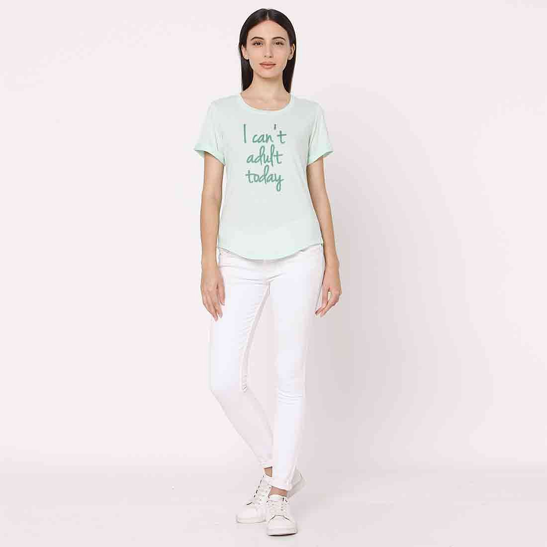 Basic Tshirt For Women  - I Can't Adult Today Nutcase