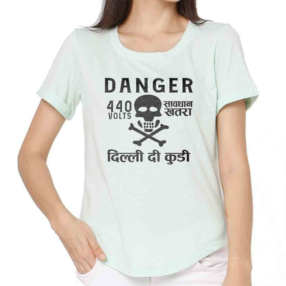 Funny Tees City Tshirts - Danger Delhi di Kuddi 44 volts Nutcase