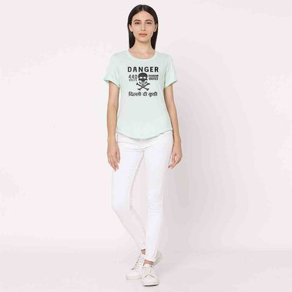 Funny Tees City Tshirts - Danger Delhi di Kuddi 44 volts Nutcase