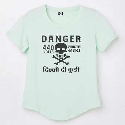 Funny Tees City Tshirts - Danger Delhi di Kuddi 44 volts Nutcase