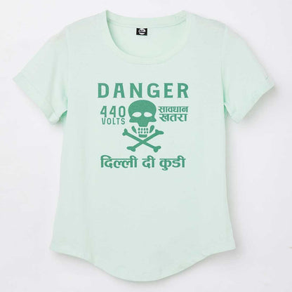 Funny Tees City Tshirts - Danger Delhi di Kuddi 44 volts Nutcase