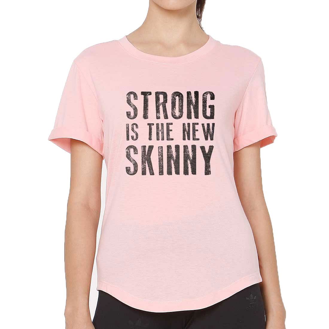 Women's workout tshirts for gym  - Strong Is New Skinny Nutcase