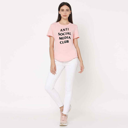 Nutcase Funny T shirt For Women  - Anti Social Media Club Nutcase