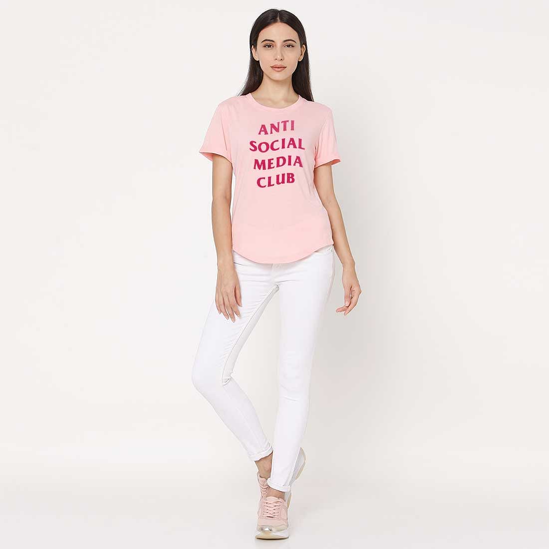 Nutcase Funny T shirt For Women  - Anti Social Media Club Nutcase