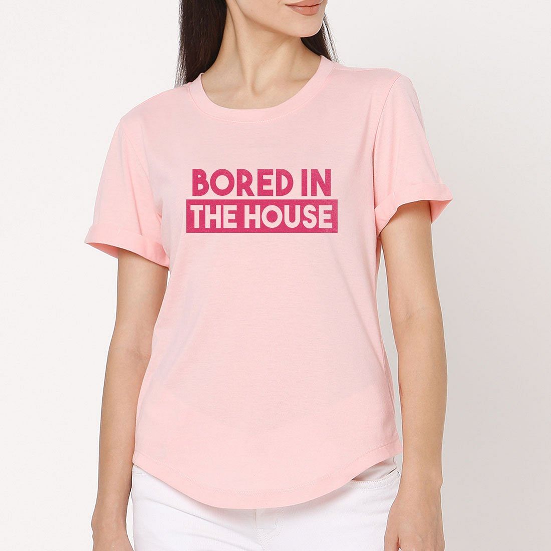 Funny T shirt For Women WFH Tees  - Bored in the House Nutcase