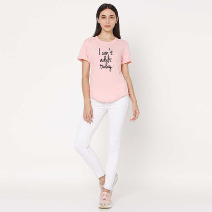 Basic Tshirt For Women  - I Can't Adult Today Nutcase