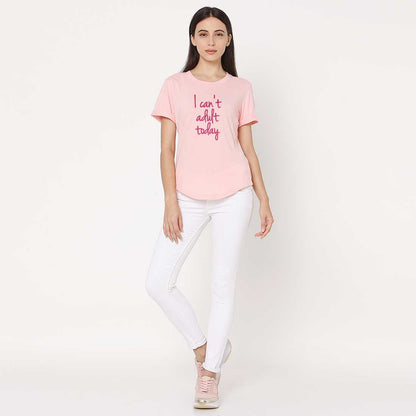 Basic Tshirt For Women  - I Can't Adult Today Nutcase