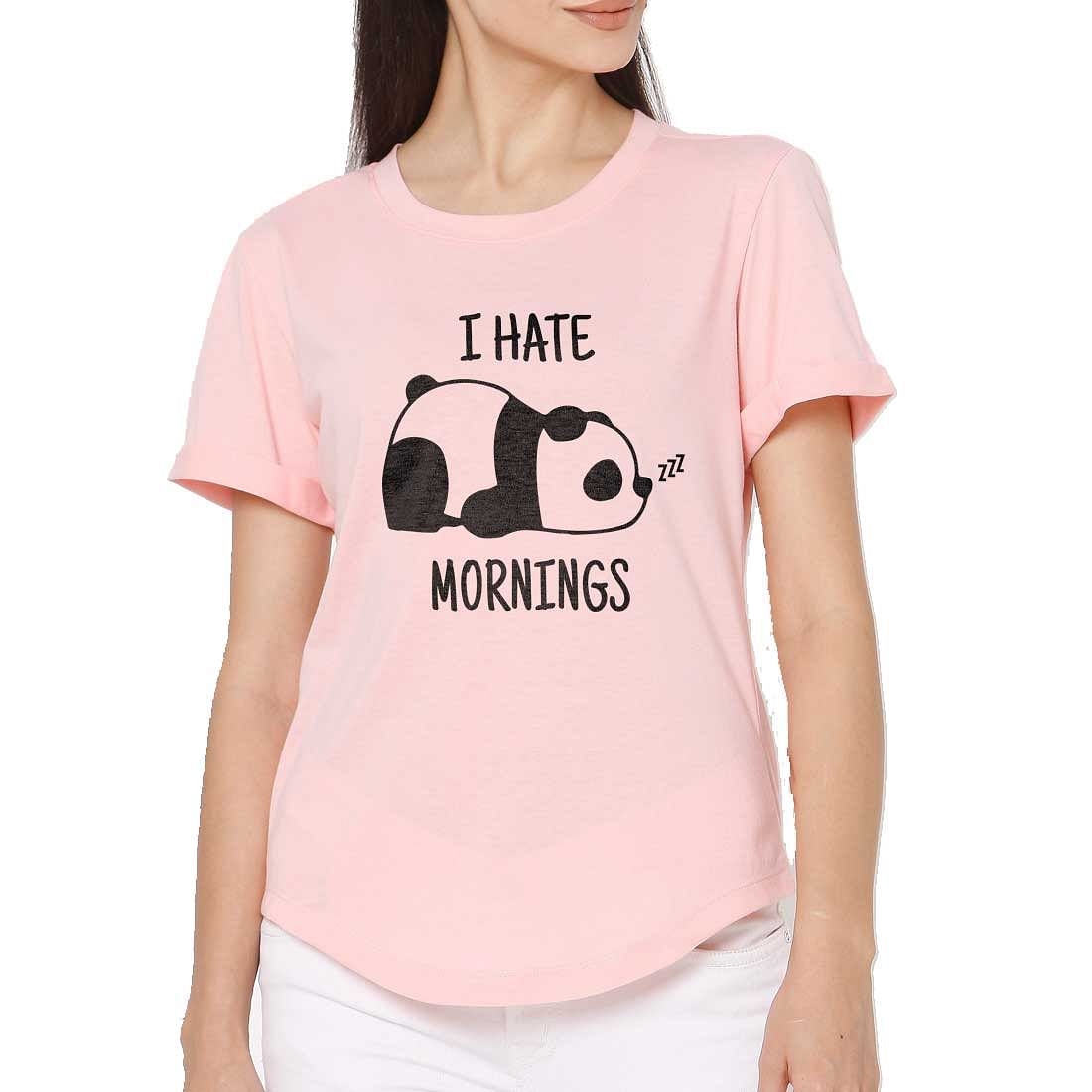 Basic Tshirt For Women  - I Hate Mornings Nutcase