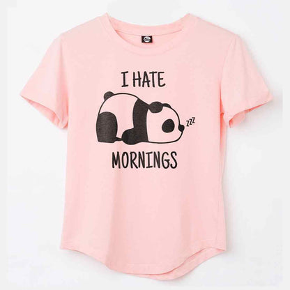 Basic Tshirt For Women  - I Hate Mornings Nutcase