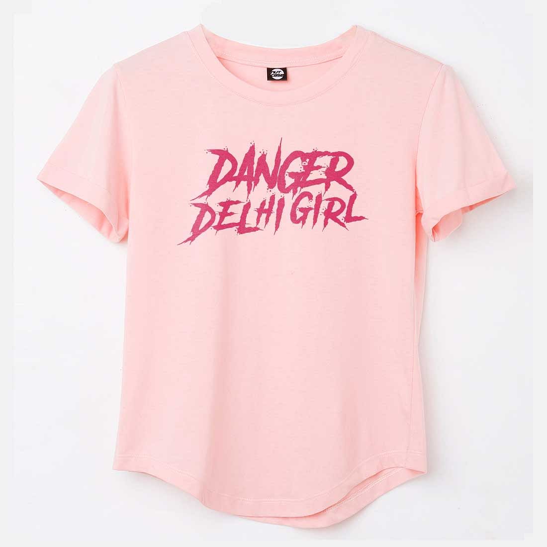 Up Down T Shirts For Women  - Danger Delhi girl Nutcase