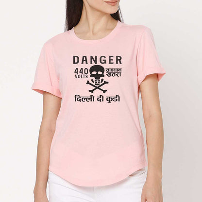 Funny Tees City Tshirts - Danger Delhi di Kuddi 44 volts Nutcase