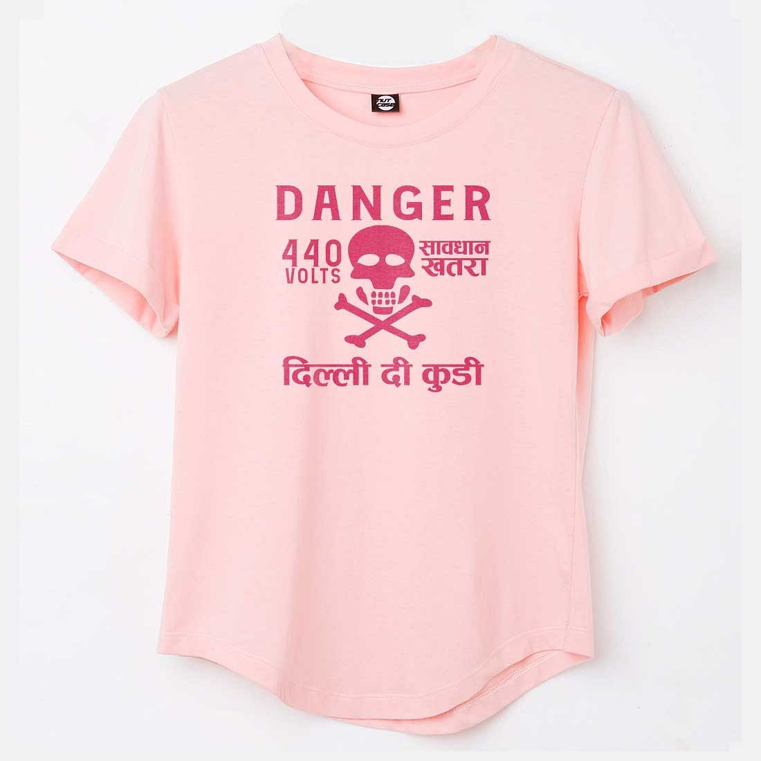 Funny Tees City Tshirts - Danger Delhi di Kuddi 44 volts Nutcase