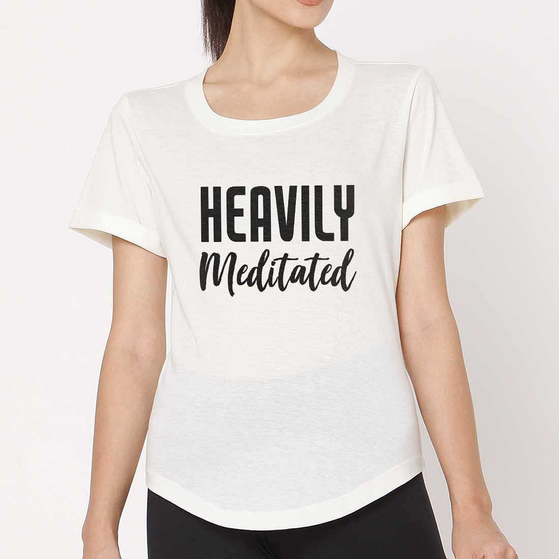 Nutcase Funny Yoga Shirt For Women - Heavily Meditated Nutcase