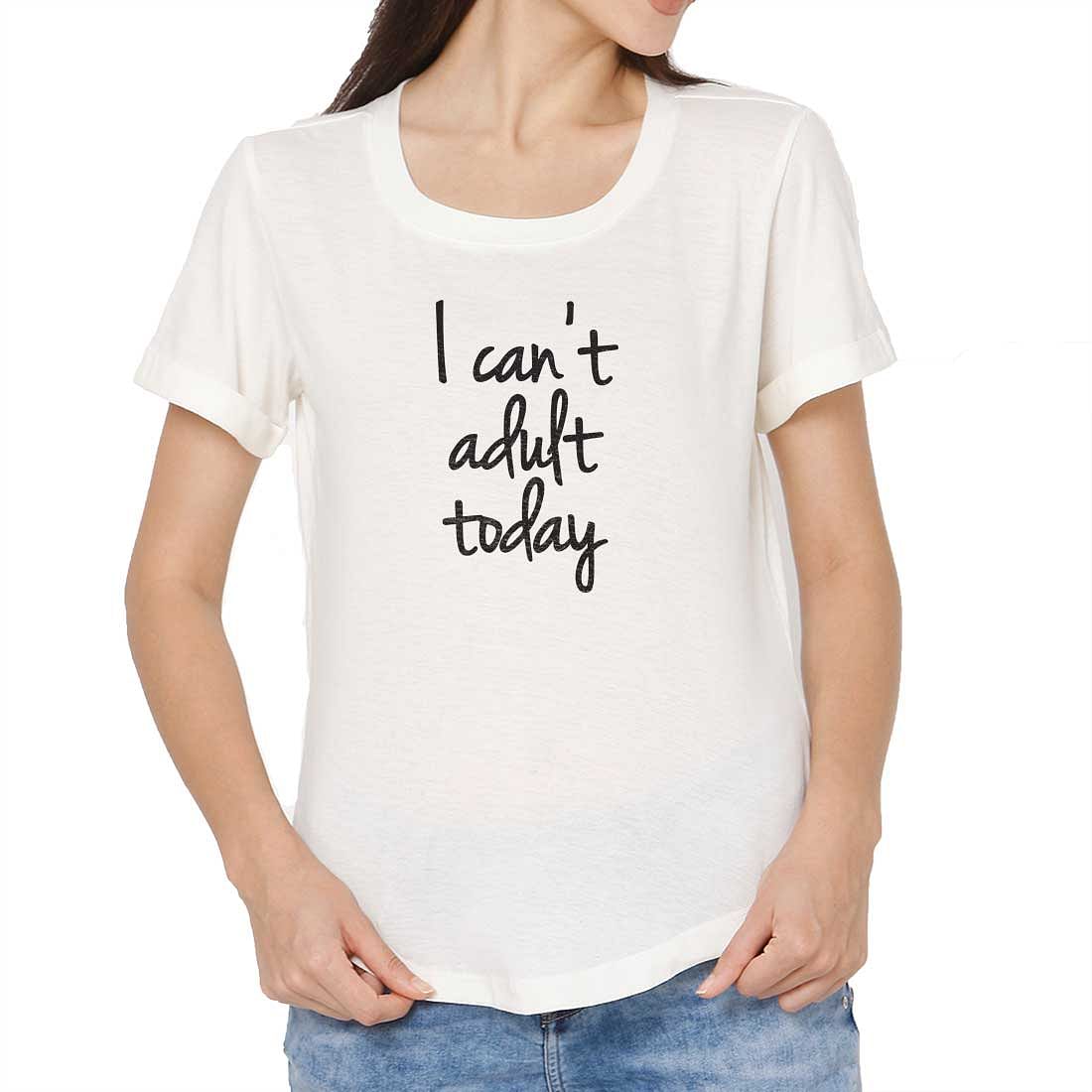 Basic Tshirt For Women  - I Can't Adult Today Nutcase