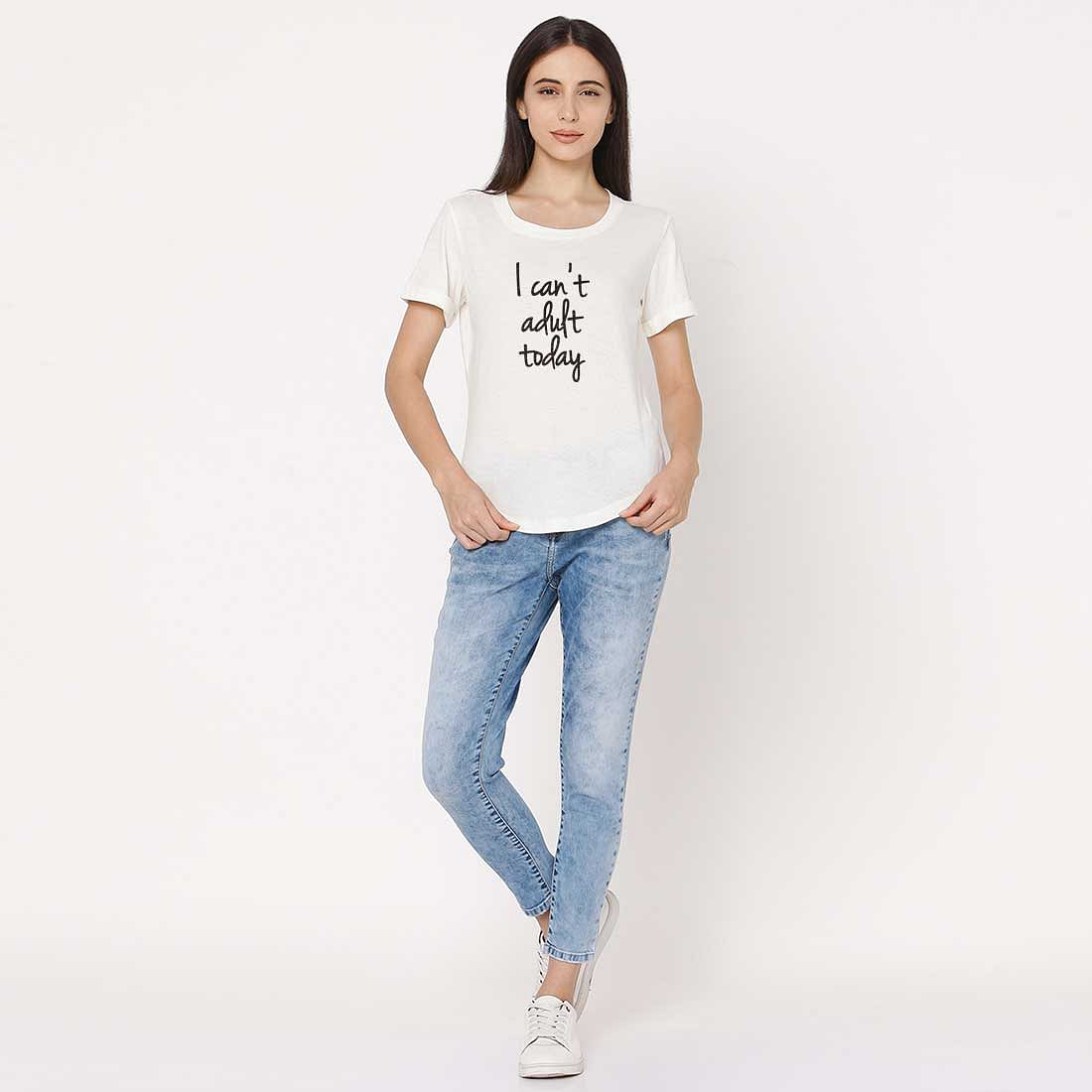 Basic Tshirt For Women  - I Can't Adult Today Nutcase