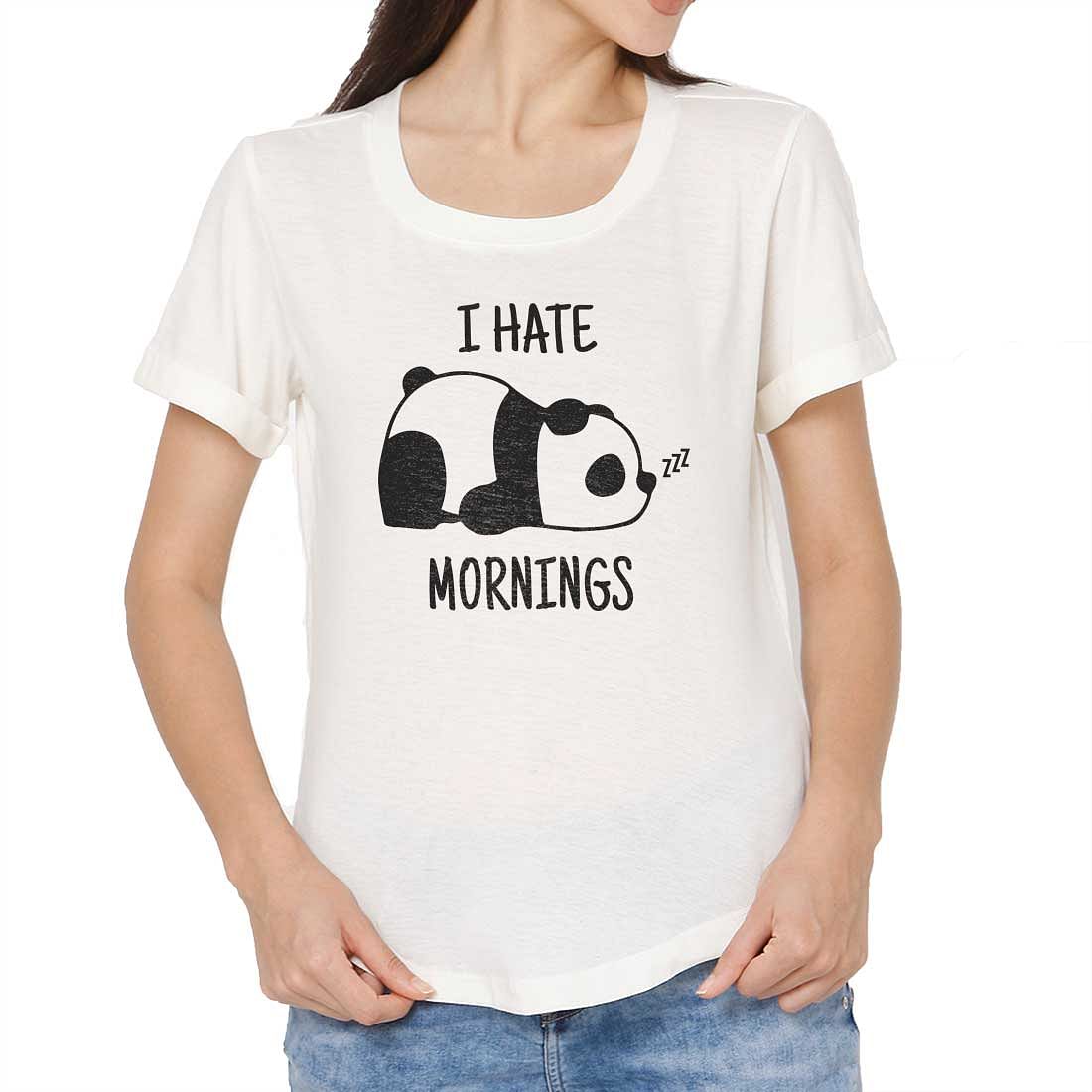 Basic Tshirt For Women  - I Hate Mornings Nutcase