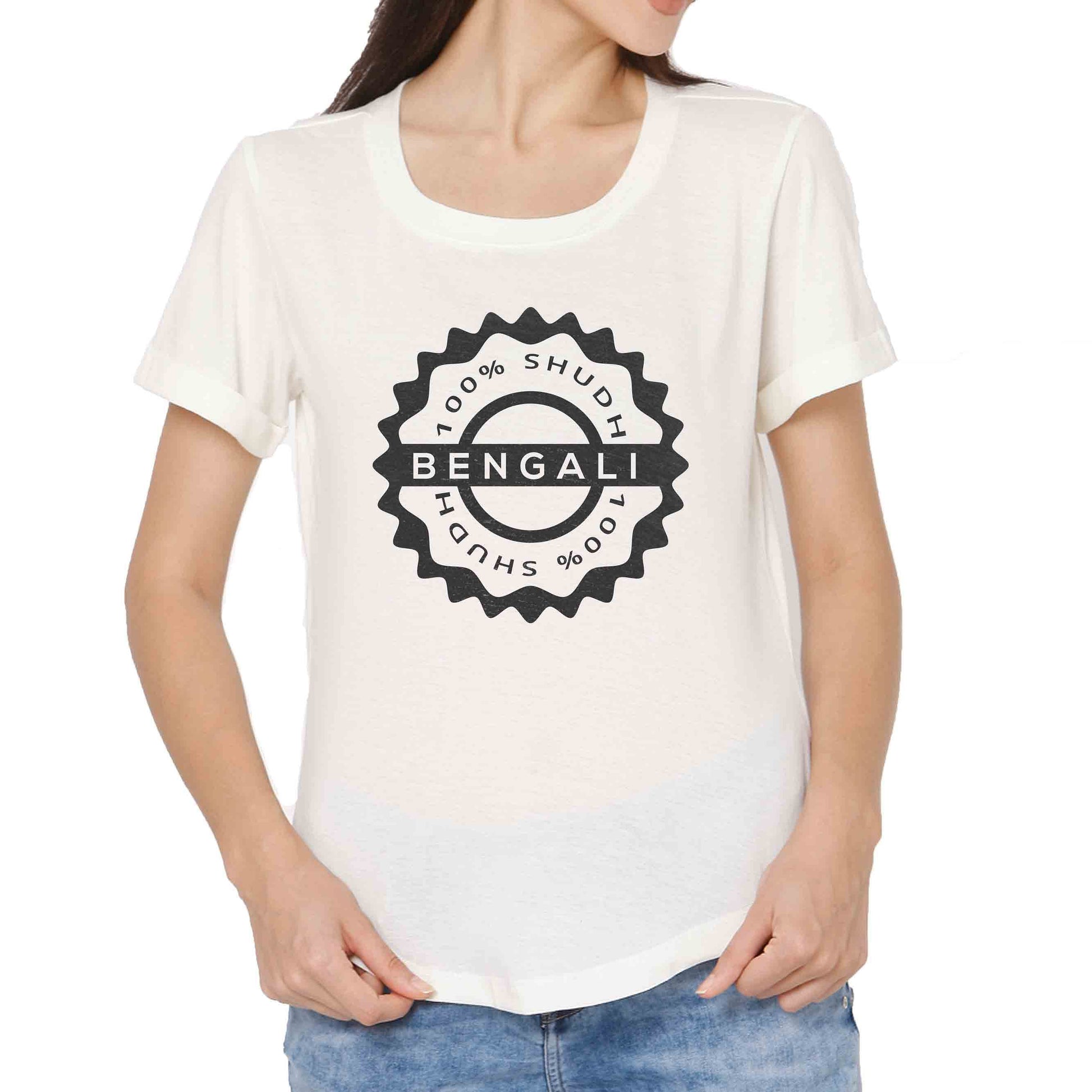 Graphic Tshirts For Women City Hometown Tee - Shudh Bengali Nutcase