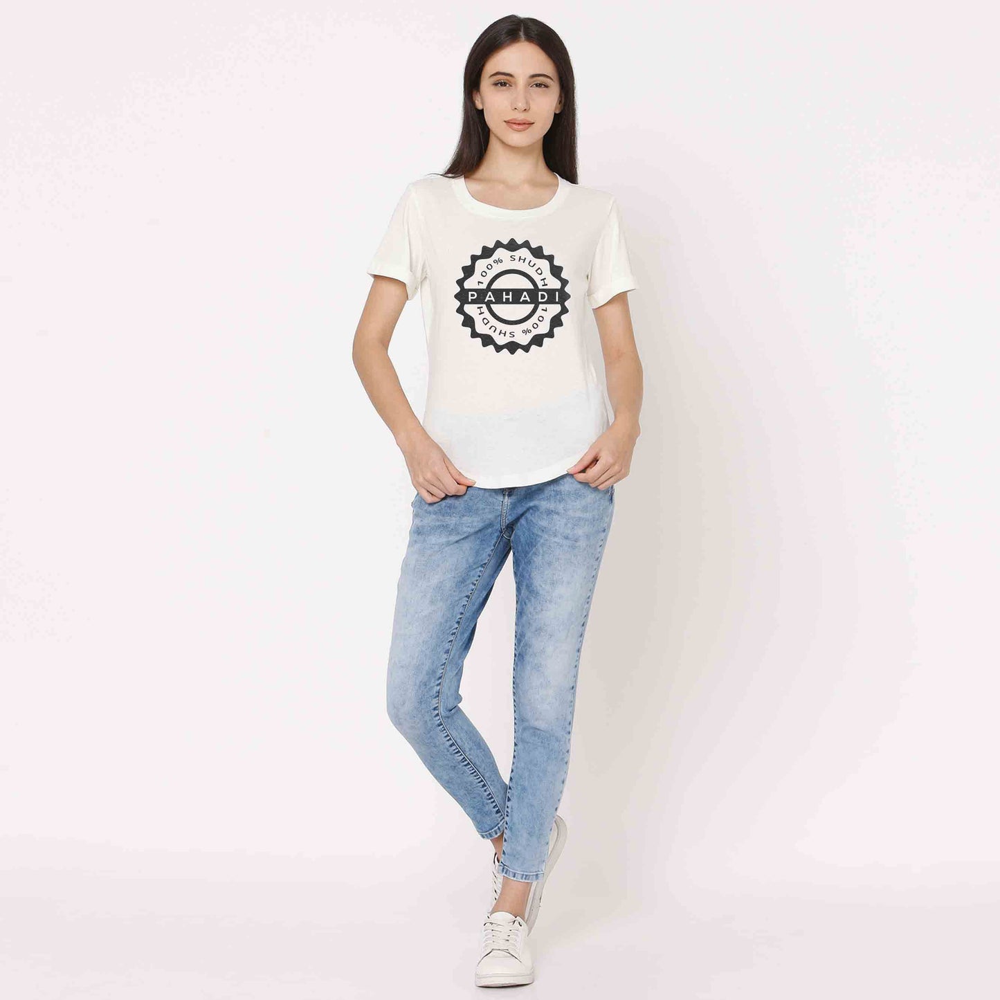 Slogan tshirt for women - Mountain Pahadi Girl Nutcase