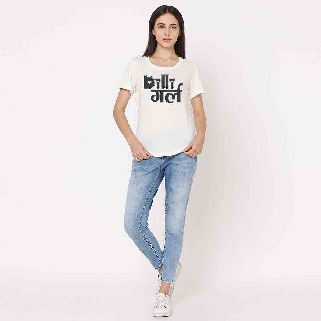 Delhi City Tshirts For Women  - Dilli Girl Nutcase
