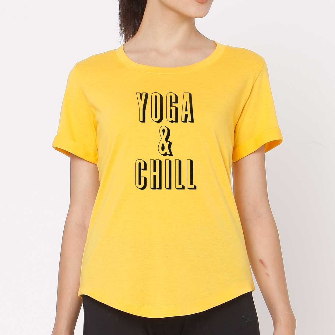 Women's Yoga Tee Exercise Tshirts For Girls  - Yoga Chill Nutcase