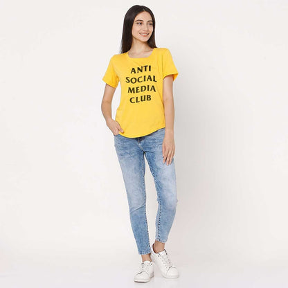 Nutcase Funny T shirt For Women  - Anti Social Media Club Nutcase