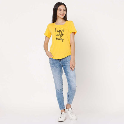 Basic Tshirt For Women  - I Can't Adult Today Nutcase