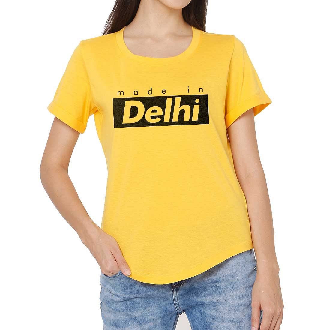 Up Down T Shirts For Women Delhi City Tees - Made In Delhi Nutcase