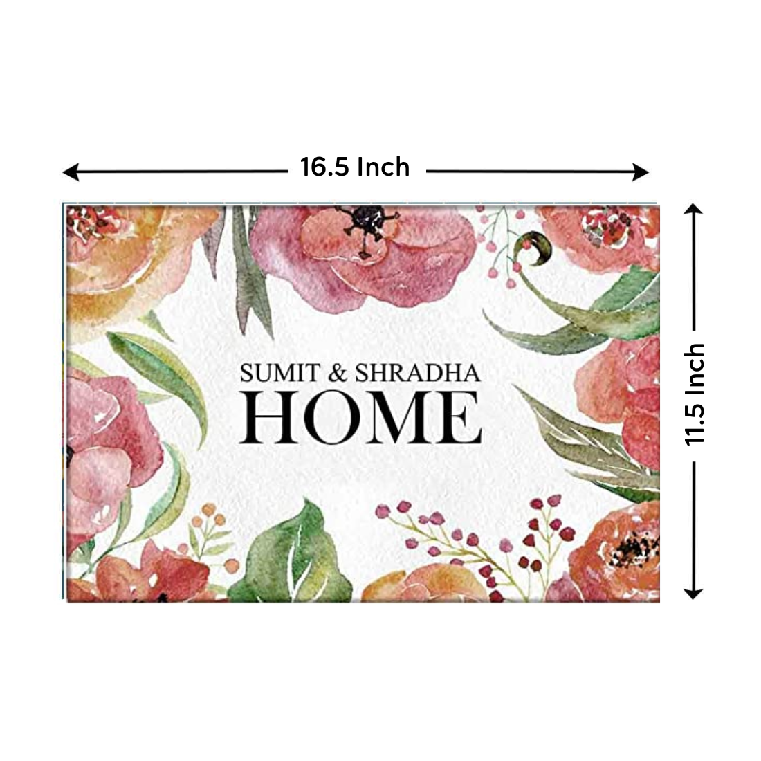 Designer Personalized Door Name Plate - Red Flowers