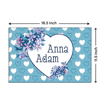 Designer Personalize Door Name Plate - Sweet Blue Hearts