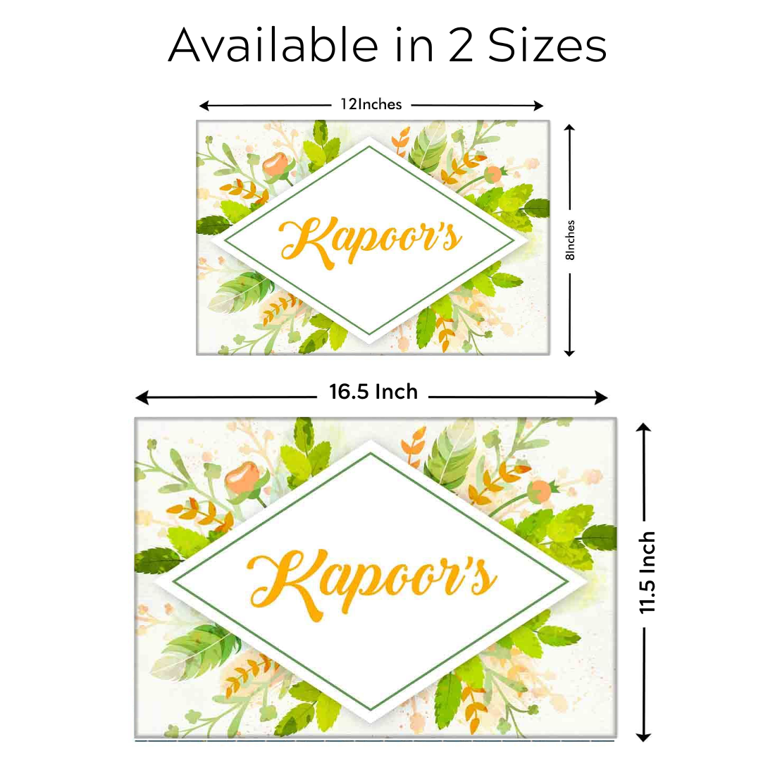 New Custom Nameplate for Home Design Watercolor Leaves