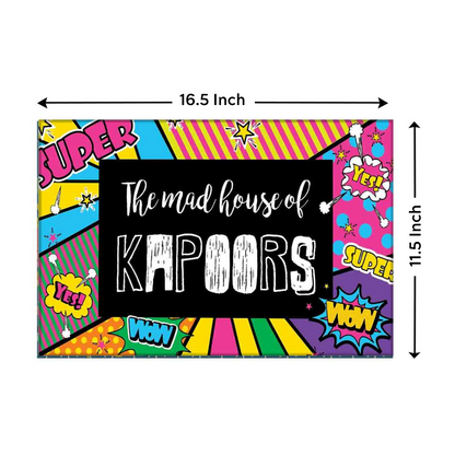 Customized Door Name Plate Entrance - Mad House