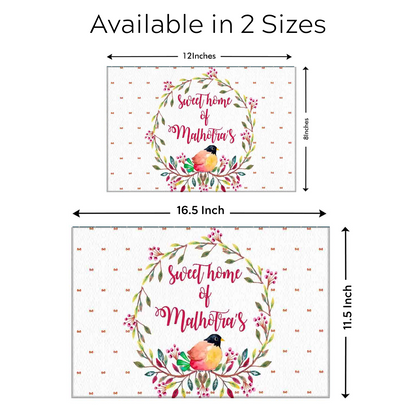 Beautiful Floral Personalized Door Plate Design - Tiara Style