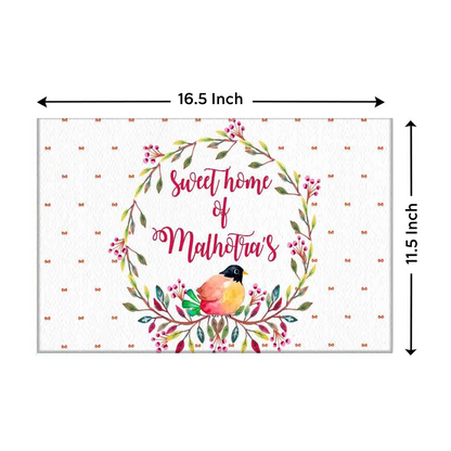 Beautiful Floral Personalized Door Plate Design - Tiara Style