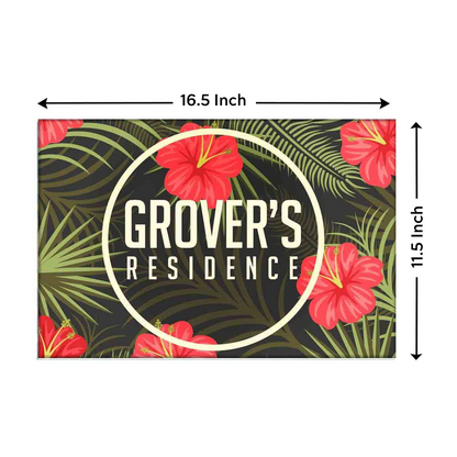 Beautiful Customized Door Name Board Plate - Hibiscus Leaves