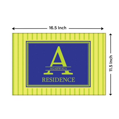 Personalized House Name Plate - Green Lines