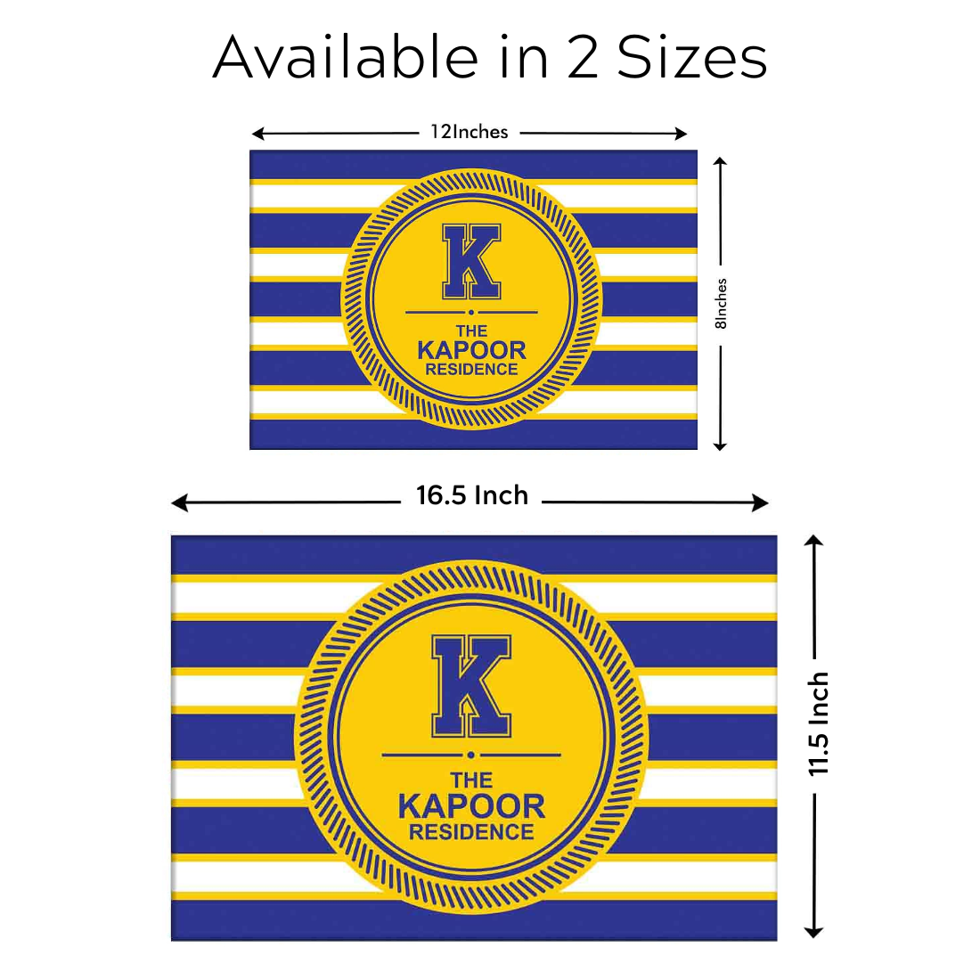 Personalized Name Plate Designs for Flats House - Blue Strips