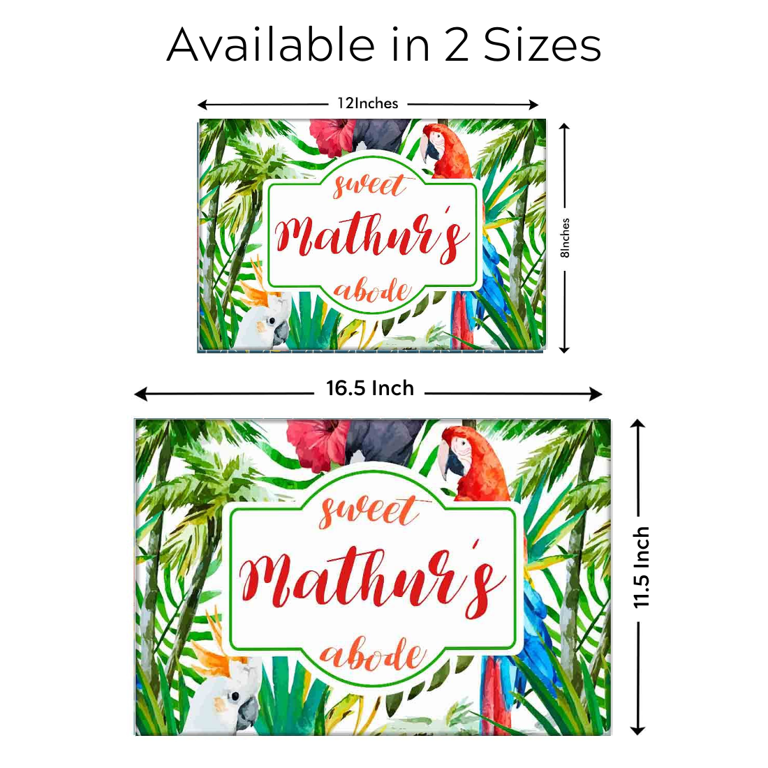 Personalised Front Door Name Plates - Parrot on Branches