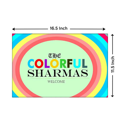 Beautiful Personalized Door Name Board Design - Colorful Lines