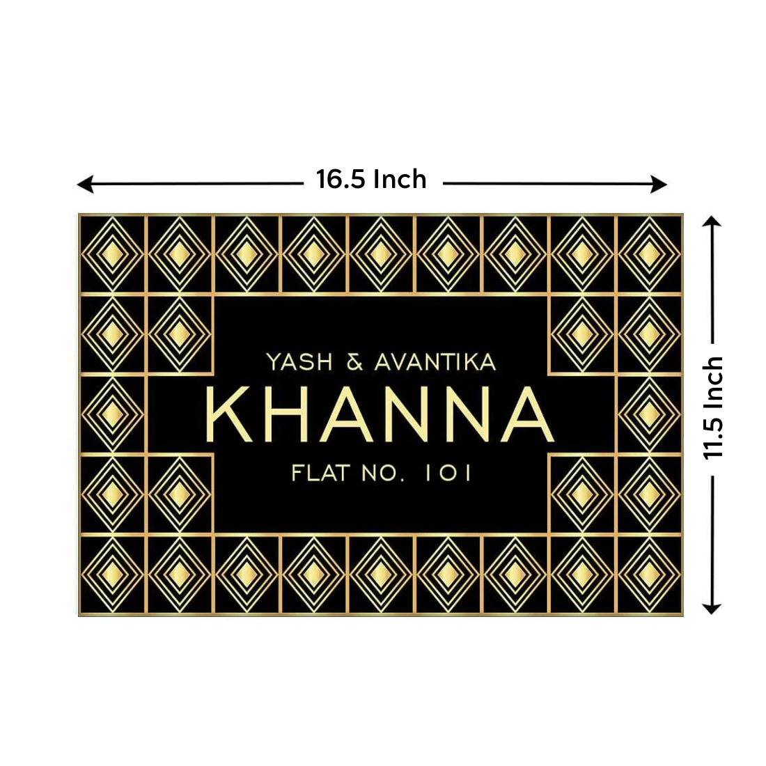 Beautiful Name Plate for Door -Great Gatsby Themed - Diamond Pattern