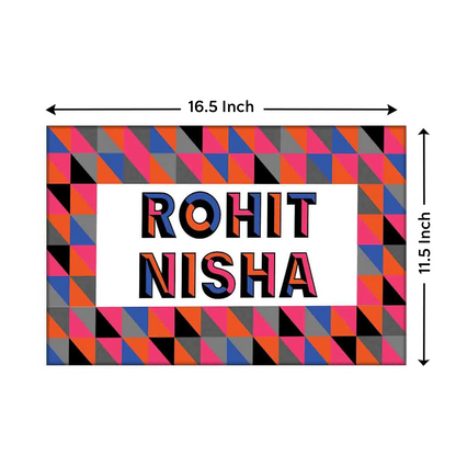 Couples Customized Name Plates Door Nameboard - Geometric Triangle